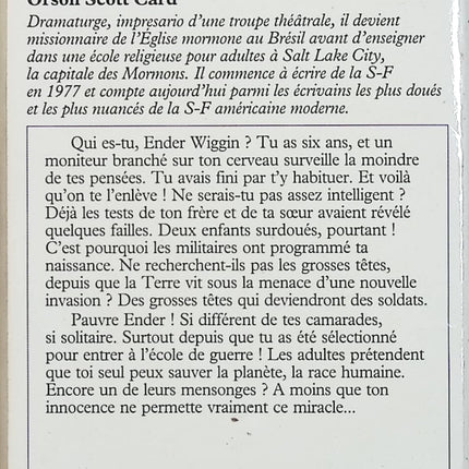 La Stratégie Ender – Orson Scott Card – Roman de science-fiction culte – Guerre spatiale et génie militaire - Livre
