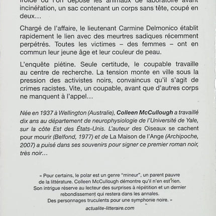 Corps manquants – Colleen McCullough – Thriller médical et enquête criminelle – Roman policier australien - Livre