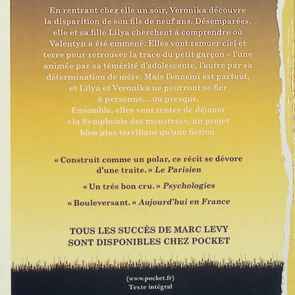 La Symphonie des monstres – Marc Levy – Roman contemporain – Thriller humanitaire sur la guerre et la disparition d’un enfant - Livre