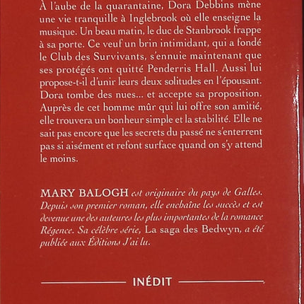Le Club des Survivants Tome 7 Rien que l’amour – Mary Balogh – Romance historique Regency – seconde chance et reconstruction - Livre