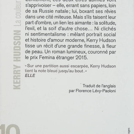 La Couleur de l’eau – Kerry Hudson – Roman contemporain social amour exil misère Londres destin - Livre