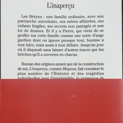 L’Inaperçu – Sylvie Germain – roman contemporain famille drame quête de soi mystère - Livre