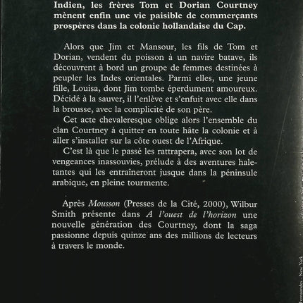 À l’Ouest de l’horizon – Wilbur Smith – Roman d’aventure historique, exploration et empire colonial - Livre