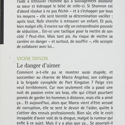 Tentation suspecte Le danger d’aimer – Colleen Thompson, Vickie Taylor – Romance suspense – danger, enquête et passion - Livre