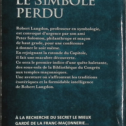 Le Symbole perdu – Dan Brown – Thriller ésotérique – Franc-maçonnerie, secrets et enquête à Washington - Livre