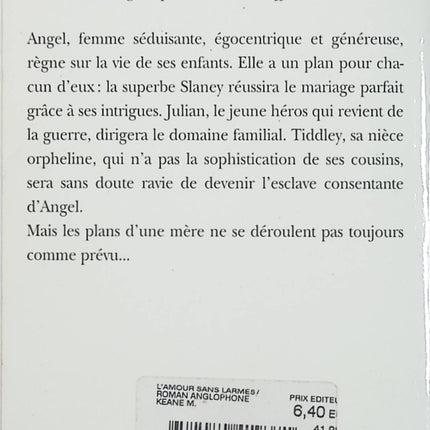 L’Amour sans larmes – Molly Keane – Roman psychologique littérature irlandaise relations humaines humour noir - Livre
