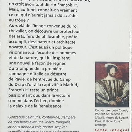 François 1er et la Renaissance - Gonzague Saint Bris - livre