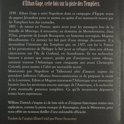 La Piste des Templiers – Thriller d’aventure et mystère historique – William Dietrich - livre