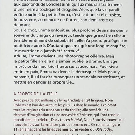 Le cercle brisé – roman contemporain et suspense romantique de Nora Roberts passion et mystère - livre