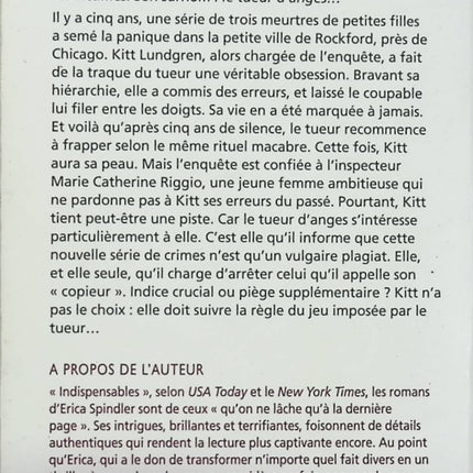 Roman Le tueur d’anges Erica Spindler thriller psychologique suspense meurtre enquête occasion - Livre