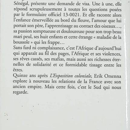 Roman Madame Bâ Erik Orsenna littérature contemporaine Afrique récit voyage identité occasion - Livre