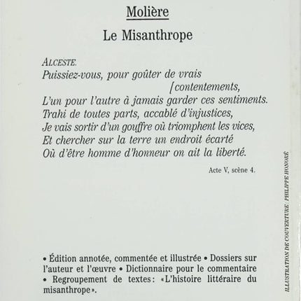 Le Misanthrope Petits Classiques Larousse livre classique Molière comédie théâtre français satire sociale - Livre