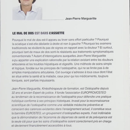 Le Mal De Dos Est Dans L'Assiette - Jean Pierre Marguaritte - livre