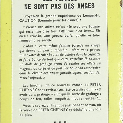 Les femmes ne sont pas des anges - Peter Cheyney - Roman policier, polar et suspense - livre