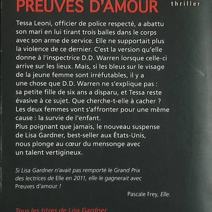 Preuves d’amour – Lisa Gardner – Thriller psychologique et suspense policier d’occasion - Livre