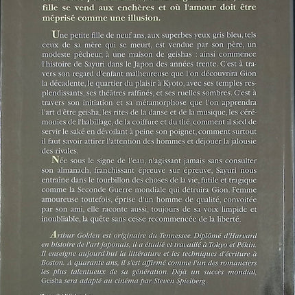 Roman historique drame et culture japonaise – Geisha Arthur Golden - Livre