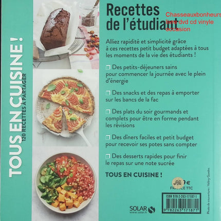 Recettes de l’étudiant - Tous en cuisine ! - Livre de cuisine pratique pour étudiants de Didier Férat - Livre