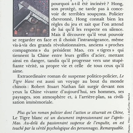 Le Tigre blanc – roman policier, thriller et suspense haletant de Robert Stuart Nathan - livre
