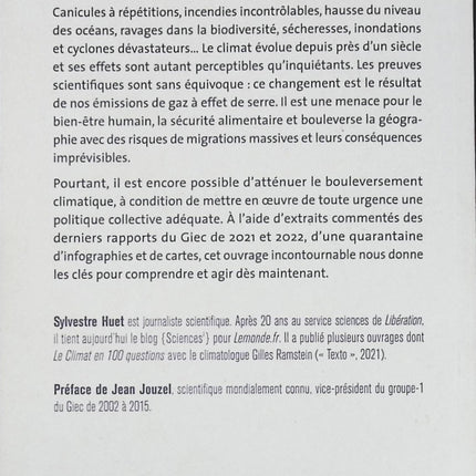 Le GIEC urgence climat – Le rapport incontestable expliqué à tous Sylvestre Huet, Jean Jouzel – essai scientifique et climat - Livre