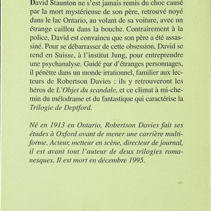 Le Manticore de Robertson Davies • Roman psychologique, enquête introspective, psychanalyse jungienne, mystère familial et quête identitaire - livre
