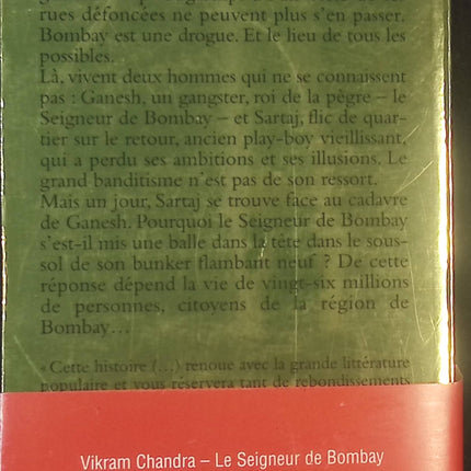 Le Seigneur de Bombay – Vikram Chandra – Thriller et fresque criminelle en Inde – Livre d’occasion - livre