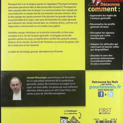 SLe Langage des gestes pour les Nuls - Guide pratique sur la communication non verbale de Joseph Messinger - Livre