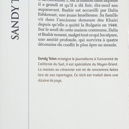 La maison au citronnier – Sandy Tolan – roman historique et humanitaire sur le conflit israélo‑palestinien - livre
