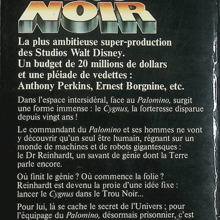 Le Trou noir – Alan Dean Foster | Novelisation science-fiction, aventure spatiale Disney - Livre
