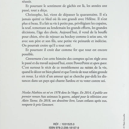 Connemara – Nicolas Mathieu – roman contemporain français, retour aux origines et malaise social - Livre