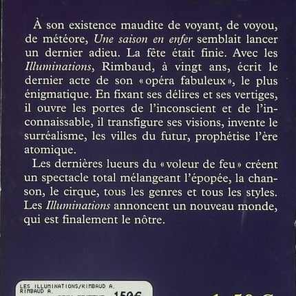 Illuminations livre classique Arthur Rimbaud poésie moderne et symbolisme - Livre