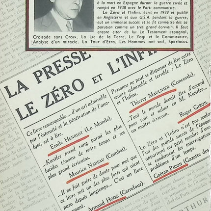 Le Zéro et l'infini - Arthur Koestler - livre