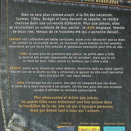 Quatre filles et un jean – Tome 3 : Le troisième été – roman jeunesse et amitié – Ann Brashares - Livre