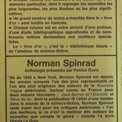 Le Livre d’or de la science-fiction – Norman R. Spinrad | Anthologie SF, grands récits et classiques du genre - Livre