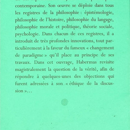 L’Éthique de la discussion et la question de la vérité – Jürgen Habermas | Philosophie et communication - livre