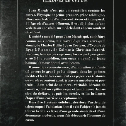 Histoires de ma vie Jean Marais – autobiographie, souvenirs et carrière artistique - Livre