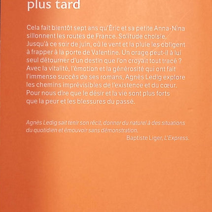 On regrettera plus tard – Agnès Ledig – Roman émouvant et plein d’humanité - livre