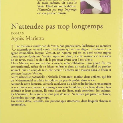 N'attendez pas trop longtemps - Agnès Marietta - livre