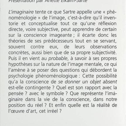 L'Imaginaire - Jean-Paul Sartre - Livre