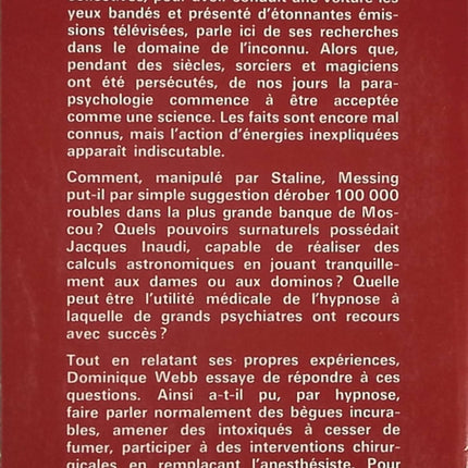 L'hypnose et les phénomènes PSI - Dominique Webb - Livre