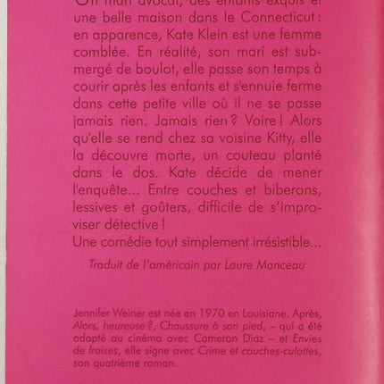 Crime et couches-culottes - Jennifer Weiner - livre