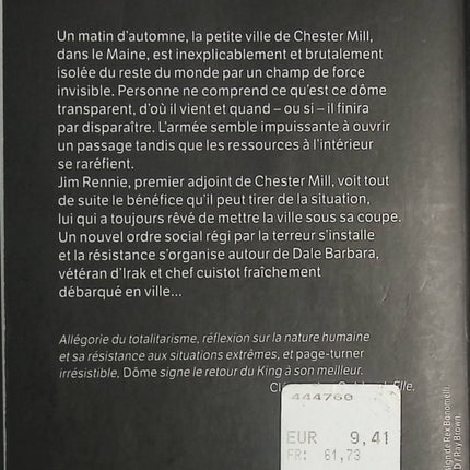 Dôme - tome 1 - Stephen King - livre