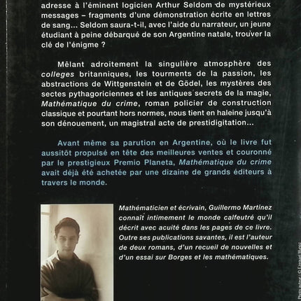 Mathématique du crime – Guillermo Martínez – roman policier énigme mathématique Oxford thriller intellectuel - Livre