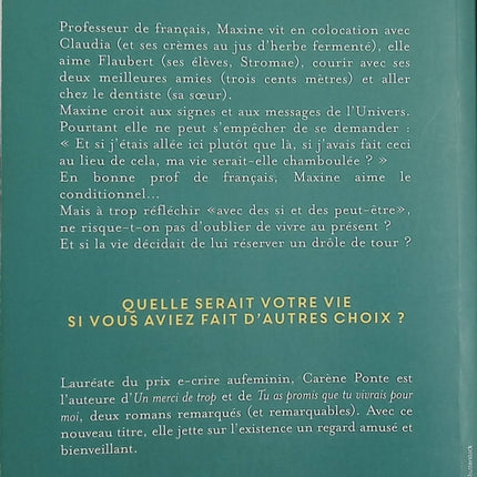 Avec des si et des peut-être – Carène Ponte – roman feel good comédie romantique choix de vie seconde chance - Livre