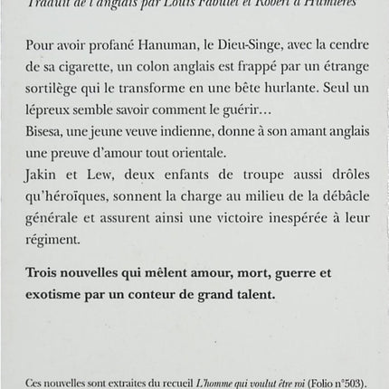 La Marque de la bête et autres nouvelles – Rudyard Kipling – Recueil de nouvelles fantastiques et historiques – littérature classique anglaise - Livre