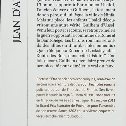 Rome, 1202 – Jean d’Aillon – Roman historique médiéval – complots politiques et intrigues de la chrétienté - Livre
