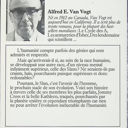 A La Poursuite des Slans - Alfred Elton Van Vogt - livre