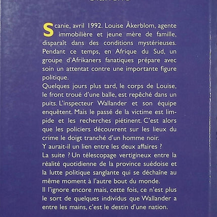 La lionne blanche – Henning Mankell roman policier nordique enquête Kurt Wallander complot international - Livre