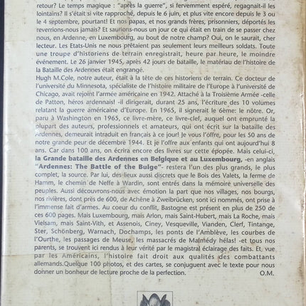 La Grande Bataille des Ardennes en Belgique et au Luxembourg – Hugh M. Cole - livre