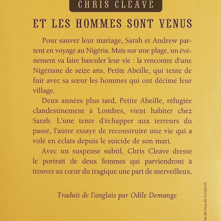 Et les hommes sont venus - Chris Cleave - livre