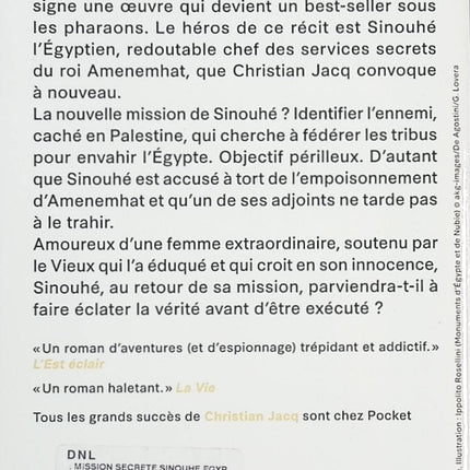 La Mission secrète de Sinouhé l’Égyptien – Roman historique dans l’Égypte antique – Christian Jacq - livre